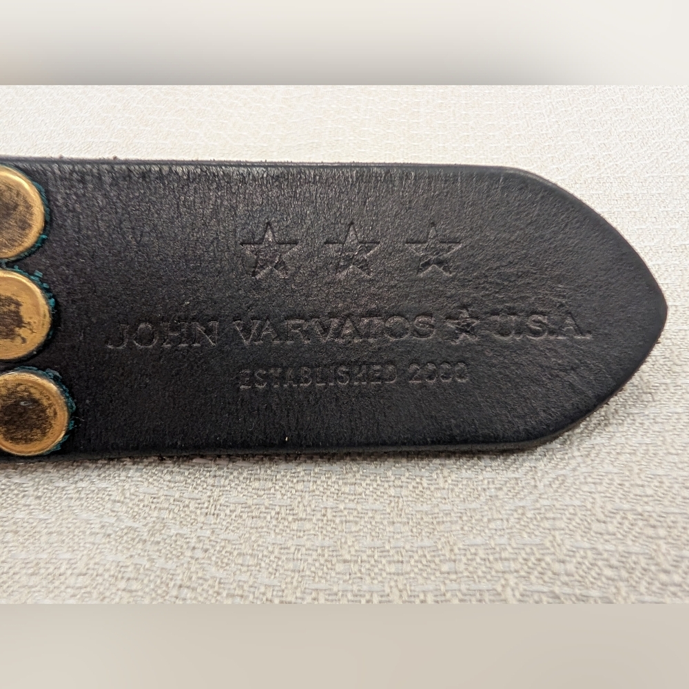 John Varvartos Star USA Studded Leather Belt 38/95 - Picture 4 of 5